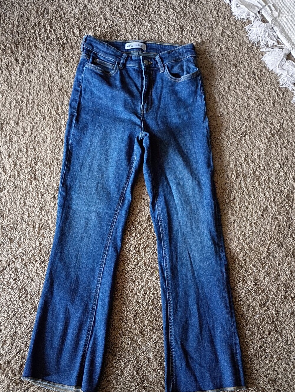 Zara Medium Blue Straight Leg Jeans